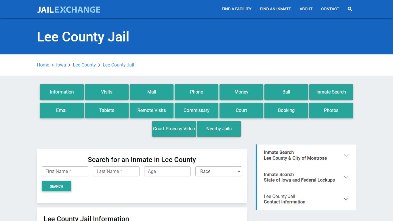 Lee County Jail Roster Lookup, IA, Inmate Search - Jail Exchange