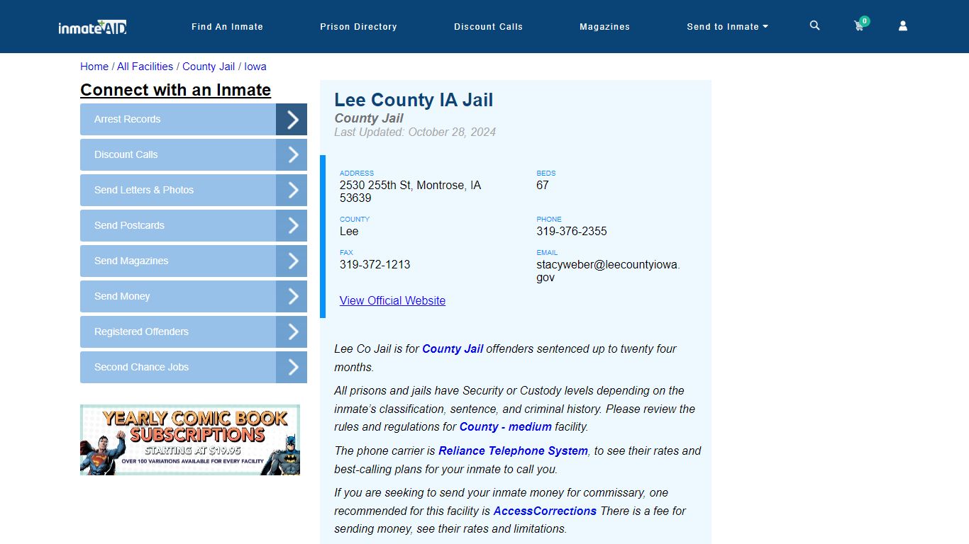 Lee County IA Jail - Inmate Locator